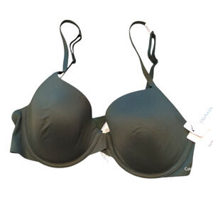 CALVIN KLEIN Forest Green Lightly Padded T-Shirt Bra Size 34C NEW